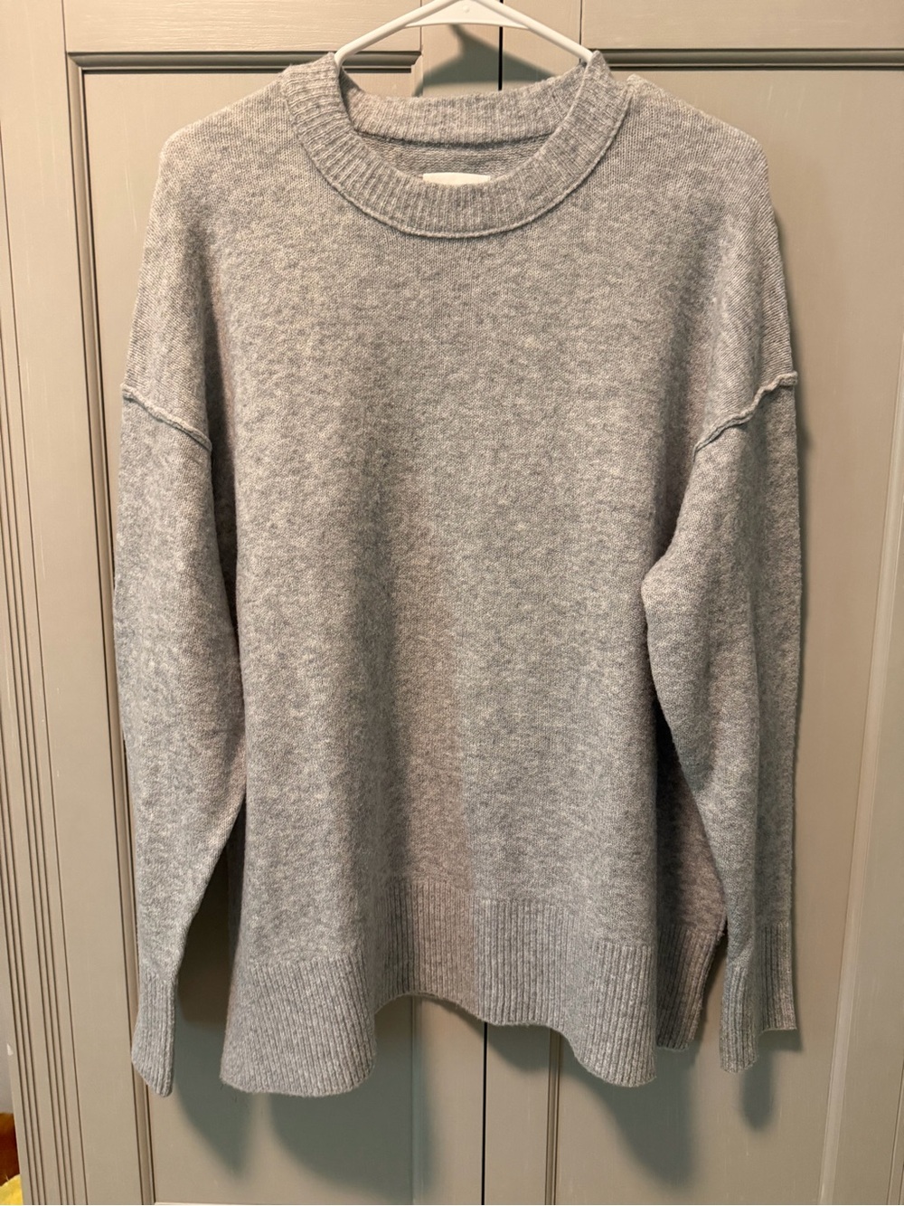 Aerie Oversized Light Gray Crewneck Sweater